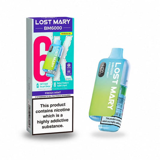 Lost Mary BM6000 Prefilled Vape Kit - Fresh Mint 20mg