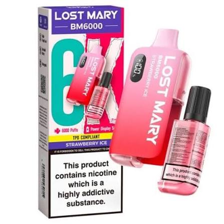 Lost Mary BM6000 Prefilled Vape Kit Strawberry Ice 20mg