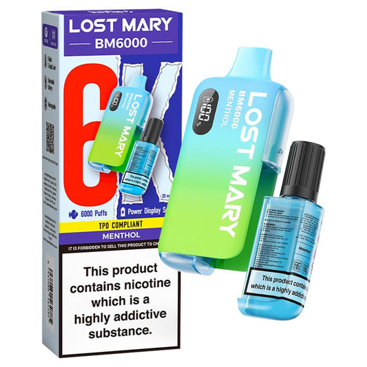 Lost Mary BM6000 Prefilled Vape Kit - Menthol 20mg